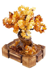 Decorative tree made of amber