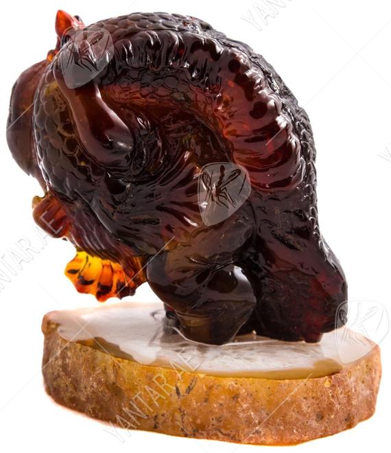 Solid amber figurine “Fisherman”