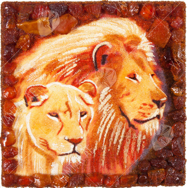 Souvenir magnet “Lion and lioness”