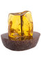 Amber souvenir with inclusion on a stand