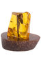 Amber souvenir with inclusion on a stand