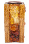 Candlestick inlaid with amber